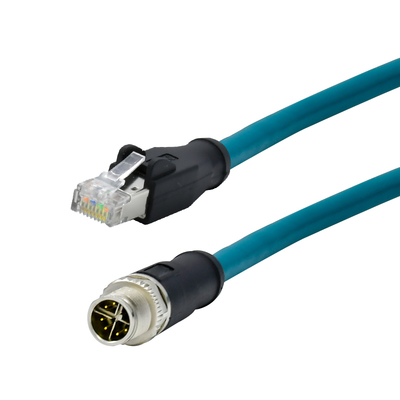 Adaptador M12 X Code a RJ45 Cat6 10Gbps Impermeable IP67