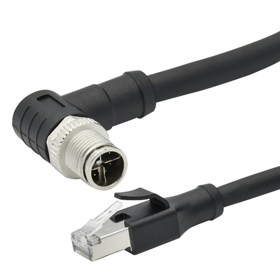 Adaptador M12 X Code a RJ45 Cat6 10Gbps Impermeable IP67