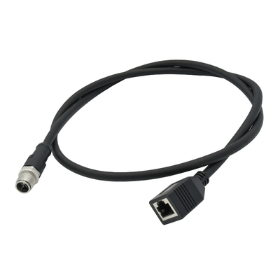 Adaptador M12 X Code a RJ45 Cat6 10Gbps Impermeable IP67