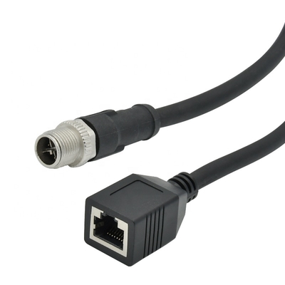 M12 Ethernet Cable 4pin 8pin D X Código para la visión automática de la cámara industrial