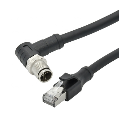 M12 Ethernet Cable 4pin 8pin D X Código para la visión automática de la cámara industrial