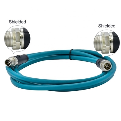 M12 Ethernet Cable 4pin 8pin D X Código para la visión automática de la cámara industrial