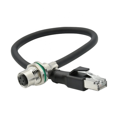 M12 Ethernet Cable 4pin 8pin D X Código para la visión automática de la cámara industrial