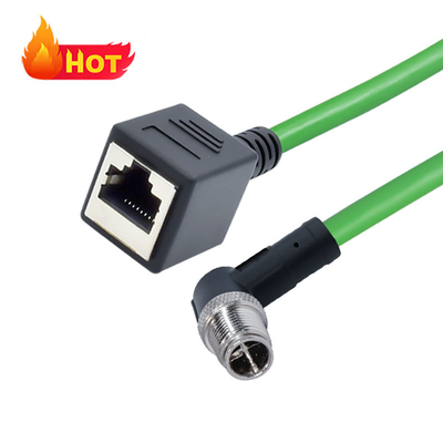 Conector Ethernet M12 a RJ45 B D X Code IP67 para uso industrial