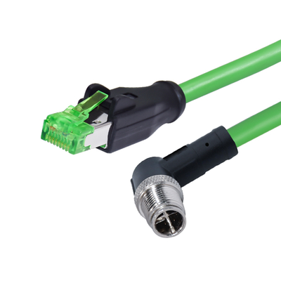 Conector Ethernet M12 a RJ45 B D X Code IP67 para uso industrial
