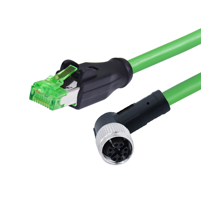 Conector Ethernet M12 a RJ45 B D X Code IP67 para uso industrial