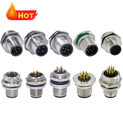 Conector M12 a prueba de agua macho hembra 3-17 pines IP67 IP68 DIN