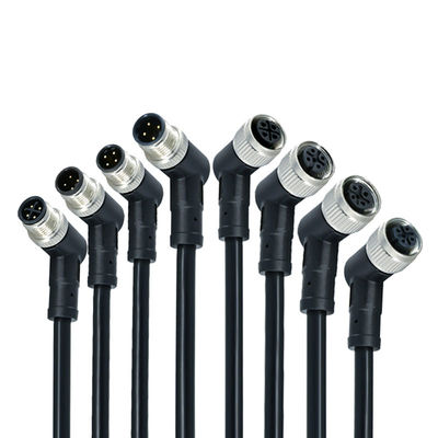 M12 Conector impermeable IP68 3-17 pin de tornillo masculino de mujer tipo DIN