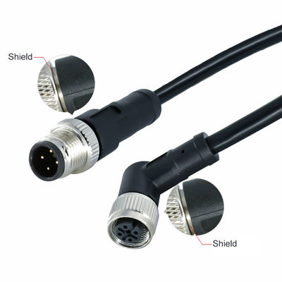M12 Conector impermeable IP68 3-17 pin de tornillo masculino de mujer tipo DIN