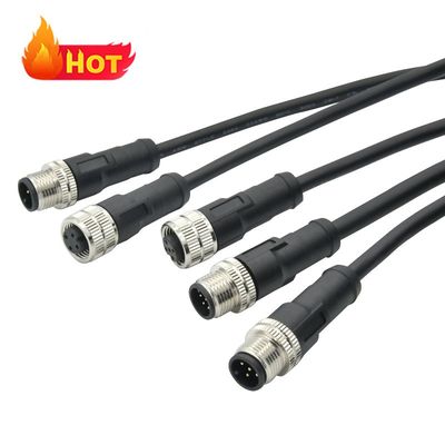 Conector M12 a prueba de agua IP67 IP68 Macho Hembra 3-24 Pines DIN IEC61076