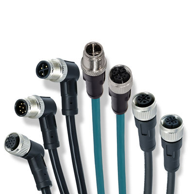 Conector M12 a prueba de agua IP67 IP68 Macho Hembra 3-24 Pines DIN IEC61076