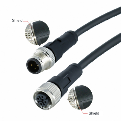 Conector impermeable M12 Hombre Mujer 3-17 Pin IP68 Revestido de oro