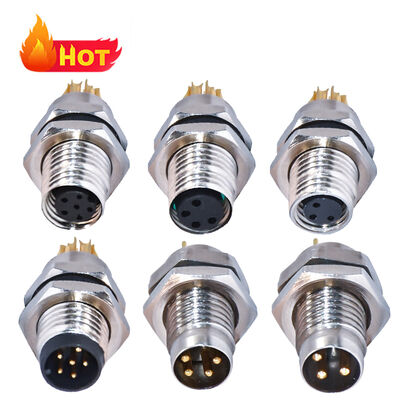 Conector Rigoal M8 Aviación Impermeable IP67/IP68, 3-8 Pines, 250V, Enchufe Macho Hembra