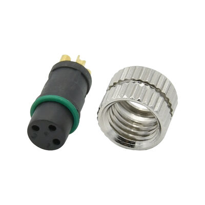 Conector circular M8 a prueba de agua con protección IP67/IP68, configuraciones de 3-8 pines y material PA66+GF para sensores industriales