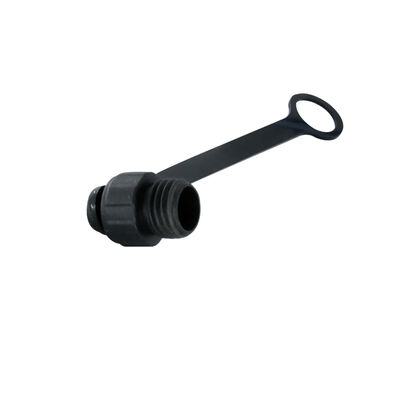 M8 Conector cubierta de polvo con cadena para el macho protector de conexión y toma de corriente de plástico negro