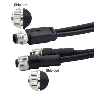 Conector de sensor circular macho M8 de 4 pines, moldeado, tipo Y, divisor, cable PUR 26AWG x 4C, cumple con IP67 para señales automotrices