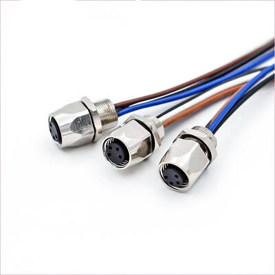 Conector M8 a Coded 3 4 5 6 8 Pines Ip67 Impermeable Tipo Soldadura Montaje Panel Frontal con Cable