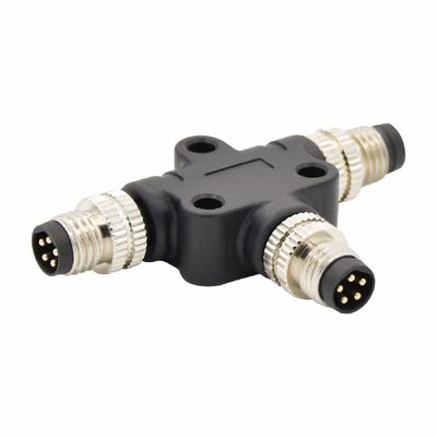 Suministro de fábrica conector impermeable M8, cabezal de enchufe tipo T, 3/4/5/6/8 pines, macho y hembra, admite personalización