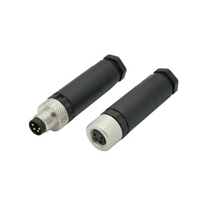 Conector M8 macho de 4 pines IP68 a prueba de agua con bloqueo de tornillo para uso automotriz, personalizable y compatible