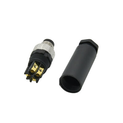 Conector M8 macho de 4 pines IP68 a prueba de agua con bloqueo de tornillo para uso automotriz, personalizable y compatible