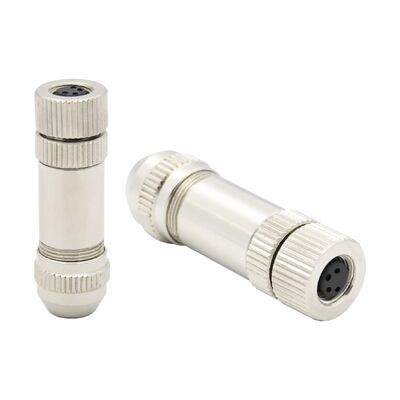 M8 Metal Fieldwire Screw Connected Shield 3Pin 4Hole IP67 Enchufe de cable impermeable para aplicaciones masculinas automotrices