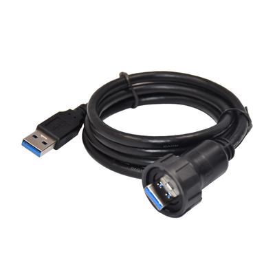 Conectores de cable de Ethernet, masculinos al conector femenino IP67 1.5A del soporte del panel del zócalo USB