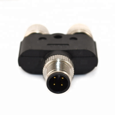 La prenda impermeable modificada para requisitos particulares Y mecanografía M12 8 la hembra del Pin 2 a 1 adaptador masculino del conector de M12 8 postes para el cable del divisor de la forma de Y