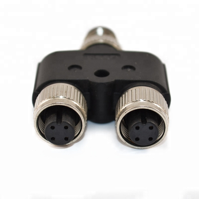 La prenda impermeable modificada para requisitos particulares Y mecanografía M12 8 la hembra del Pin 2 a 1 adaptador masculino del conector de M12 8 postes para el cable del divisor de la forma de Y
