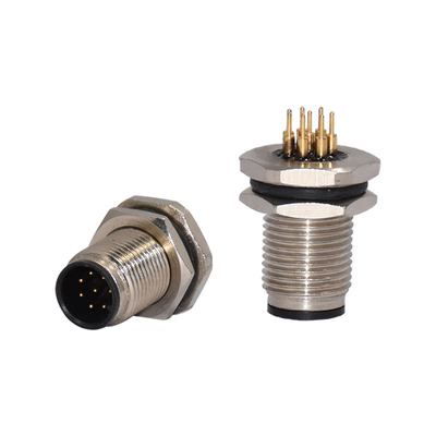 Enchufe del sensor y conector impermeable 8 Pin Male Panel Mount Connector del zócalo M12 con la cola del PWB