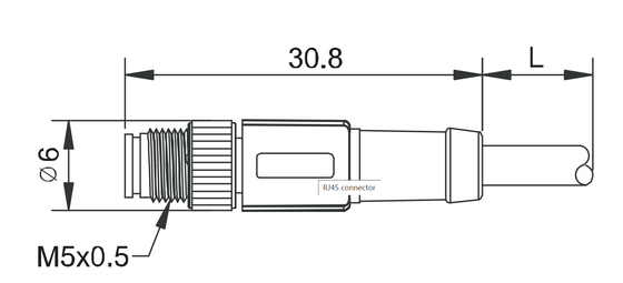 IP67 cable automotriz del sensor de Pin Male Shielded Molding Connector M5 del conector 3