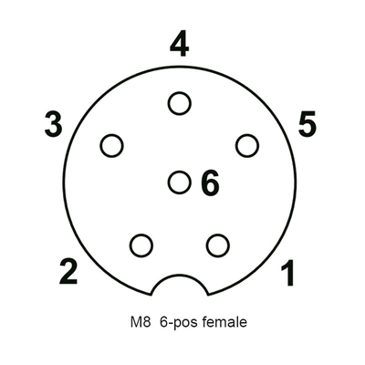 Receptáculo femenino del zócalo del sensor del conector del soporte del panel del grado 4pins de la hembra 90 de M8 6pins