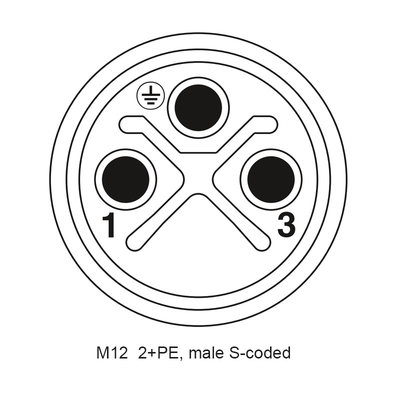 Conector impermeable masculino del soporte M12 del panel de Scoket IP68 3pin del reborde con el zócalo del código de la coleta S