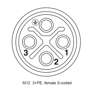 M12 S cifró el enchufe impermeable de Front Panel Mount With Pigtail de los pernos de la hembra 4 del conector