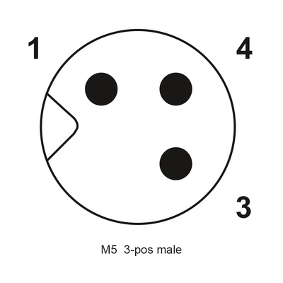Conector impermeable circular que moldea recto masculino M5 para el sensor