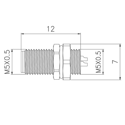 Soporte masculino IP67 4 Pin Connector del panel del conector 60V 1A de la automatización de Rigoal