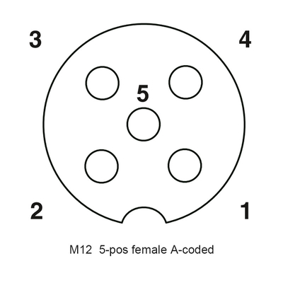 Enchufe femenino recto M12 5 Pin Cable Connector de la prenda impermeable IP67