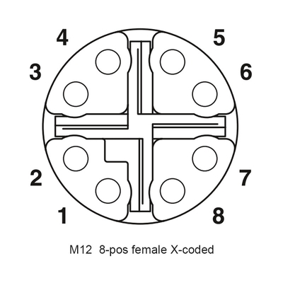 M12 panel trasero del conector 4-Pin de agujero del modelo del zócalo de la soldadura del zócalo femenino impermeable del soporte Ip67 (x)