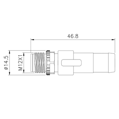 Resistencia terminal hembra-varón Pin Plug del enchufe Ip67 M12 del sensor del Pin M12 de la prenda impermeable 4 del conector