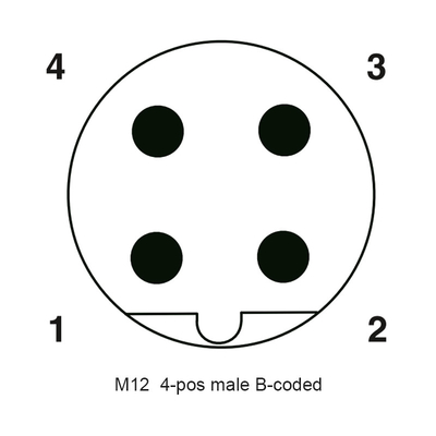 Prenda impermeable M12 8 Pin Female Connector 5P 12P con A/la codificación de D
