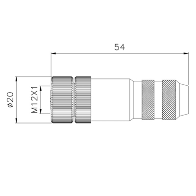 Enchufe de alta velocidad cilíndrico hembra-varón de la señal del acoplamiento roscado del metal del conector recto del metal de la prenda impermeable M12