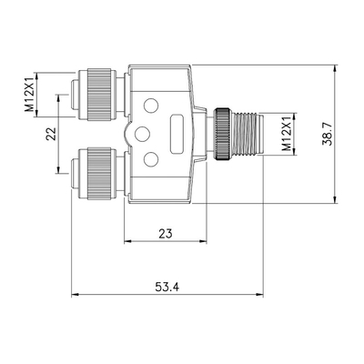 Tipo 8 conector impermeable 17P de Y del Pin M12 para el cable del divisor