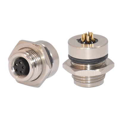 Pin femenino TPU CuZn de la soldadura 6 del conector del soporte del panel de 22AWG M8