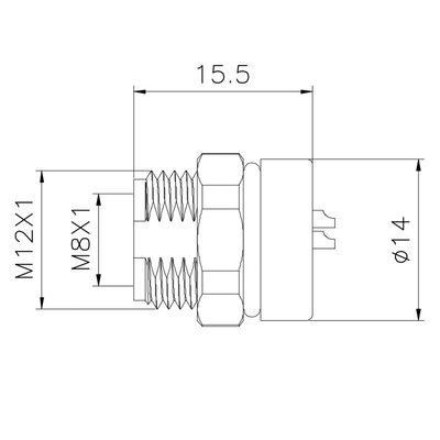 Pin femenino TPU CuZn de la soldadura 6 del conector del soporte del panel de 22AWG M8