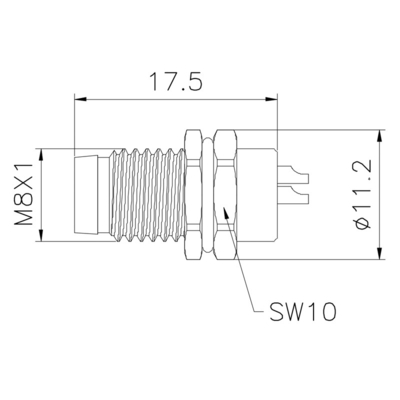 Tipo conector impermeable de la soldadura de M8 un Pin PA66 del código 3 de B D
