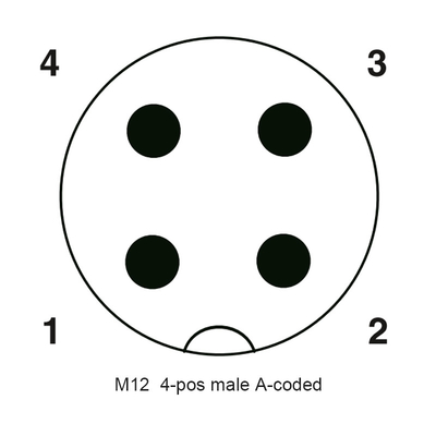 4 tipo hembra-varón PA GF del código Y del conector A de la asamblea de Pin Pa 66 M12