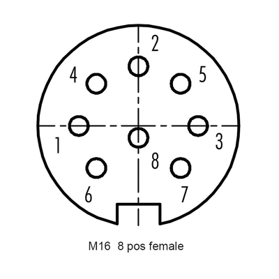 conector 2P 3P 4P de la asamblea de tornillo de metal de 10A M16 200V femenino derecho