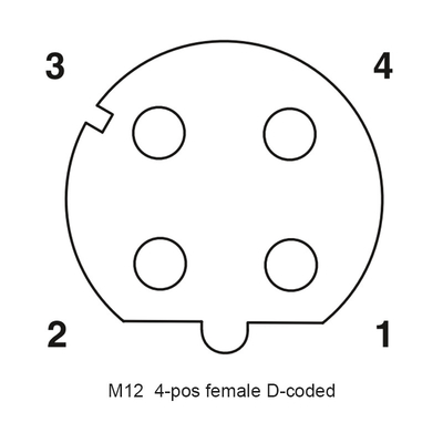 conector de la prenda impermeable del hilo de la cerradura del conector PG9 del código de 4P PA66 M12 D