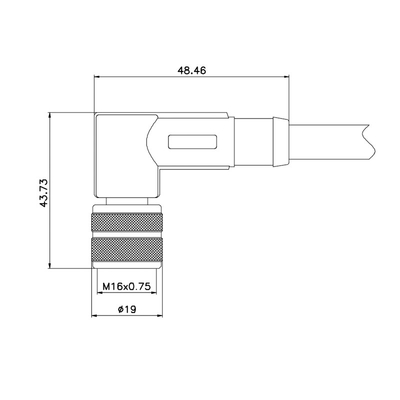 IEC recto femenino 61076-2-105 de la orientación del conector circular del moldeado M16