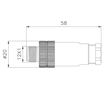 Conector redondo impermeable recto 4A AWG24 de CuZn M12 para la automatización