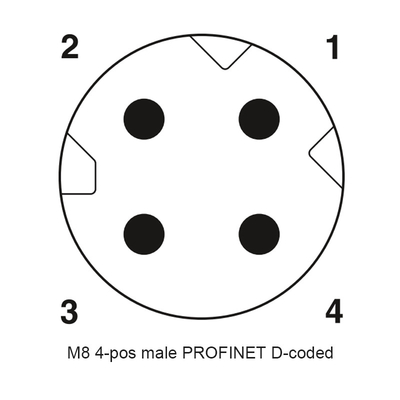 M8 el conector de la asamblea del codo del hilo TPU PA66 90 grados de D cifra el Pin de ROHS 4